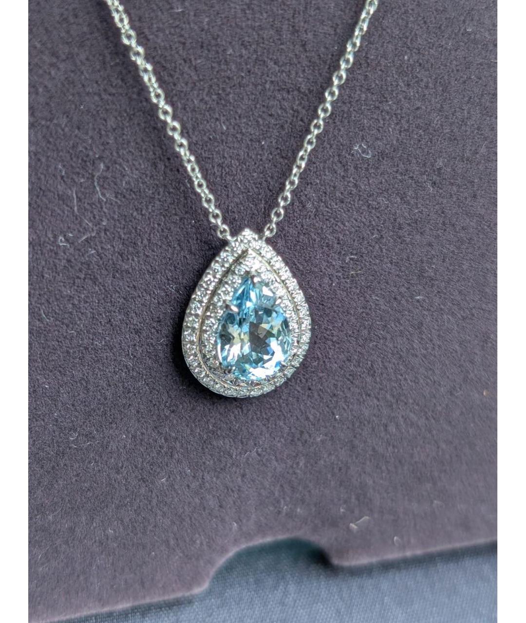 TIFFANY&CO Голубая платиновая подвеска, фото 6