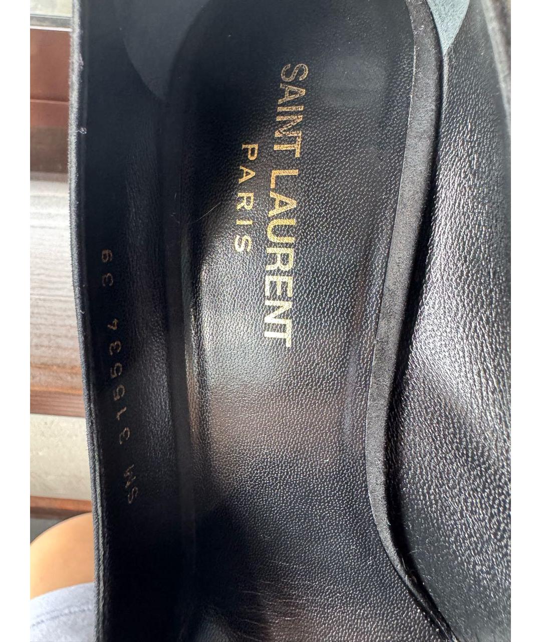 SAINT LAURENT Черные замшевые туфли, фото 6