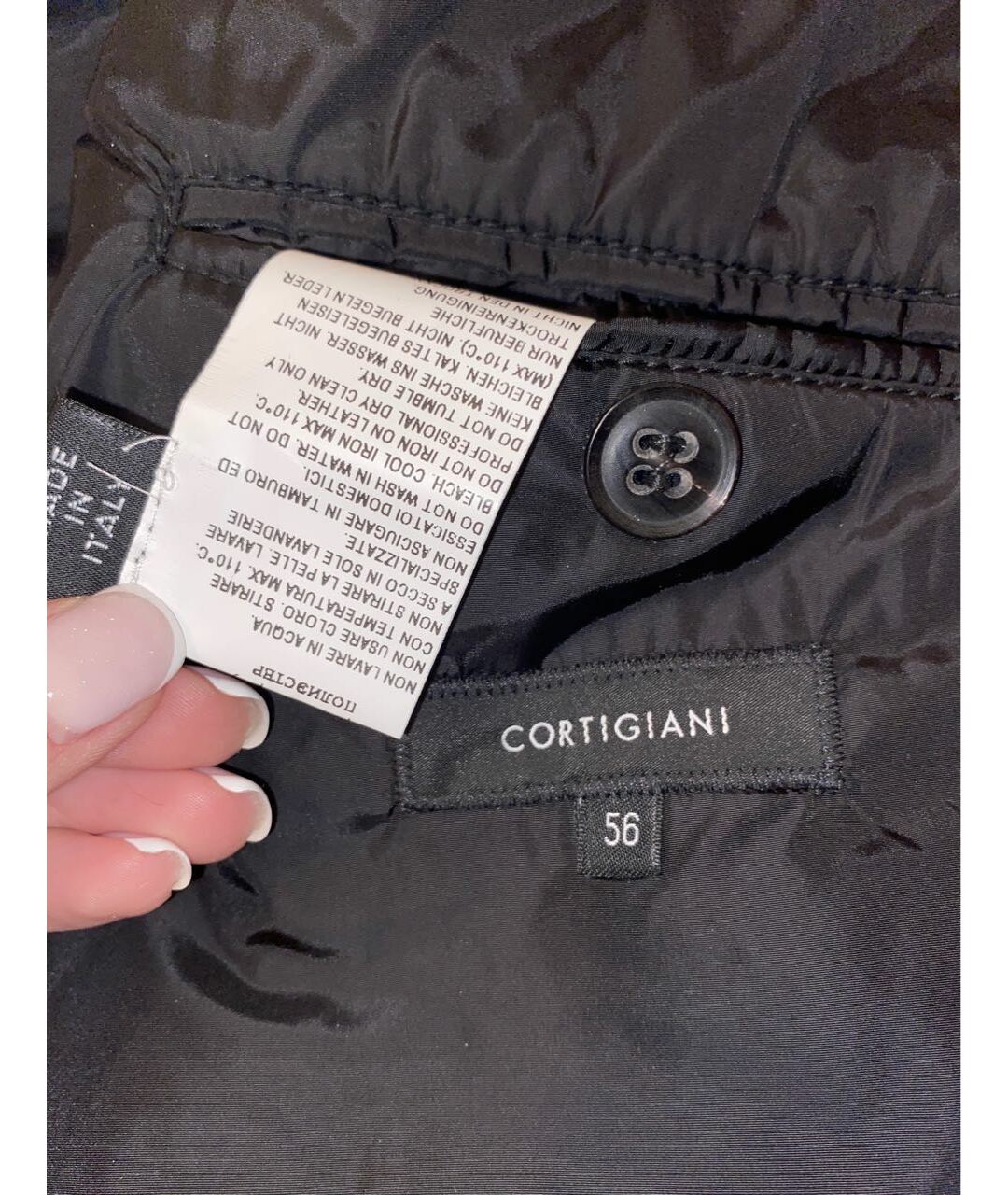 CORTIGIANI Черная полиэстеровая куртка, фото 5