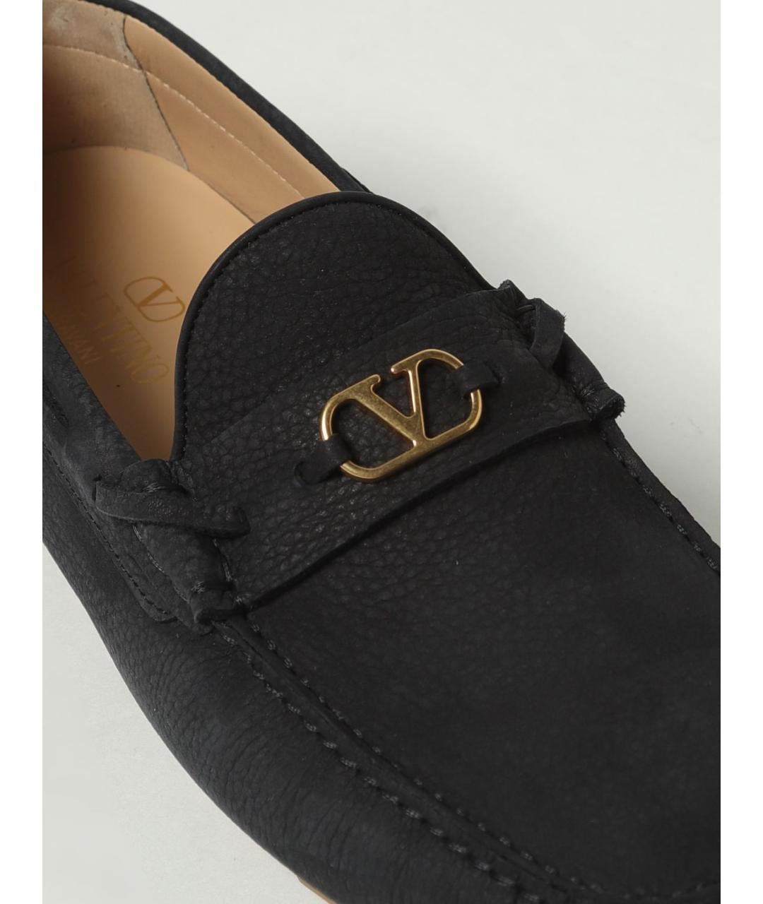VALENTINO Черные кожаные мокасины, фото 4