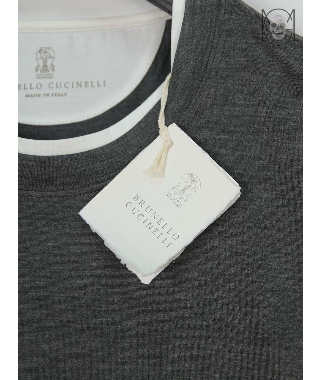 BRUNELLO CUCINELLI Антрацитовая футболка, фото 3