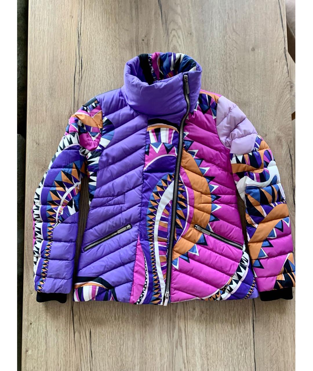 EMILIO PUCCI Фиолетовый полиамидовый пуховик, фото 9