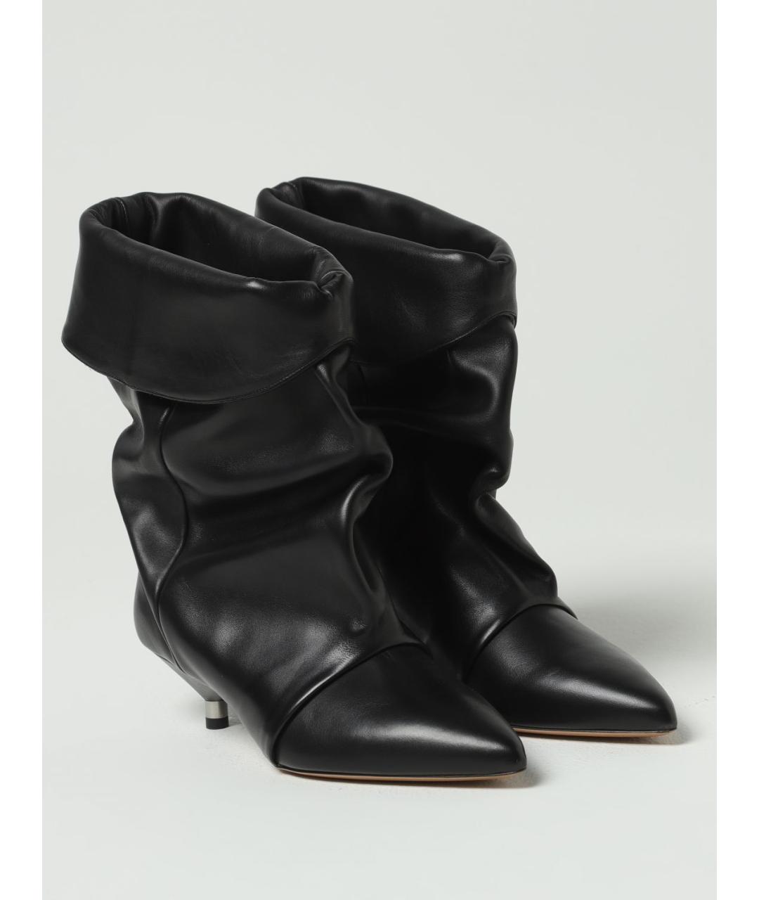 ISABEL MARANT Черные кожаные ботильоны, фото 2