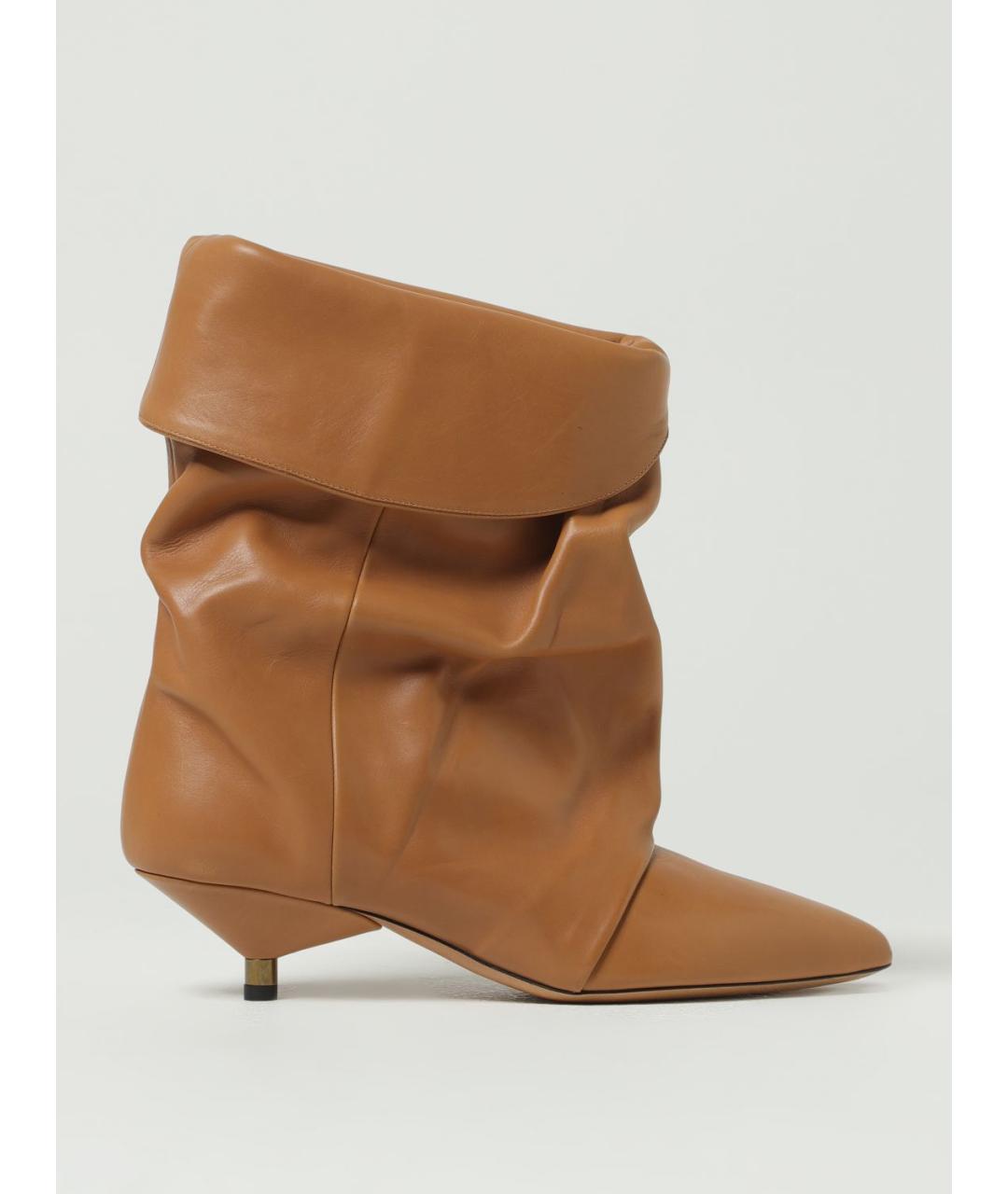 ISABEL MARANT Коричневые кожаные ботильоны, фото 4