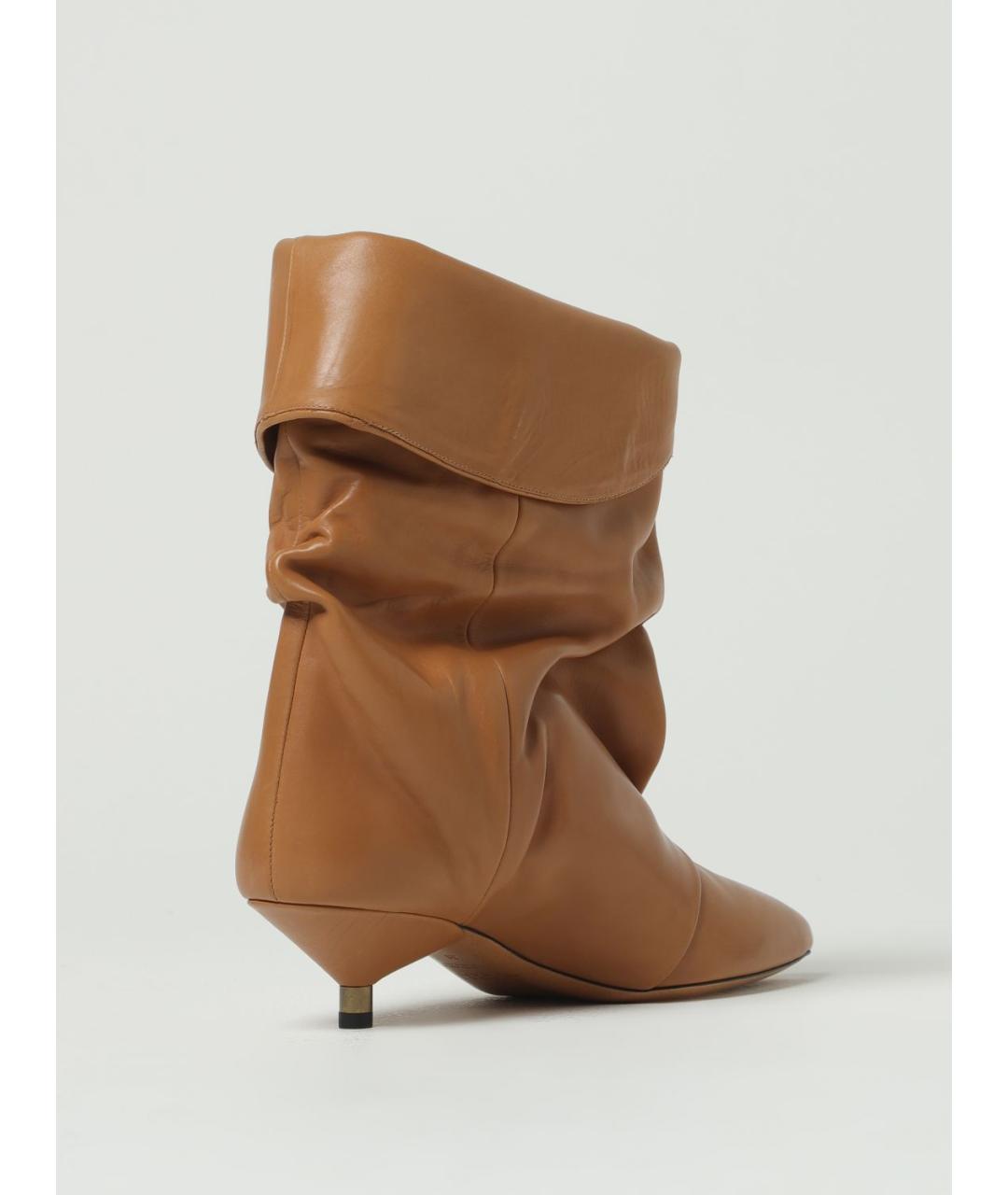ISABEL MARANT Коричневые кожаные ботильоны, фото 3