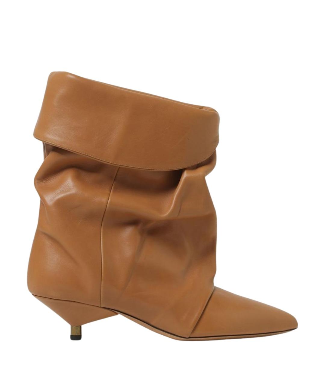 ISABEL MARANT Коричневые кожаные ботильоны, фото 1