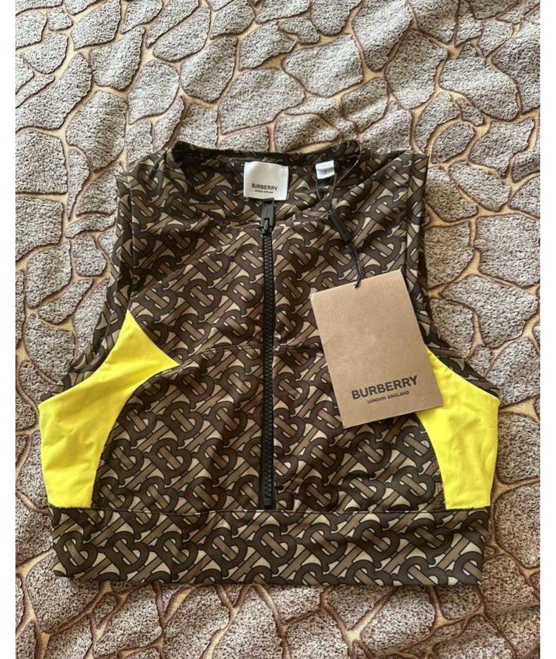 BURBERRY Коричневая полиэстеровая майка, фото 6
