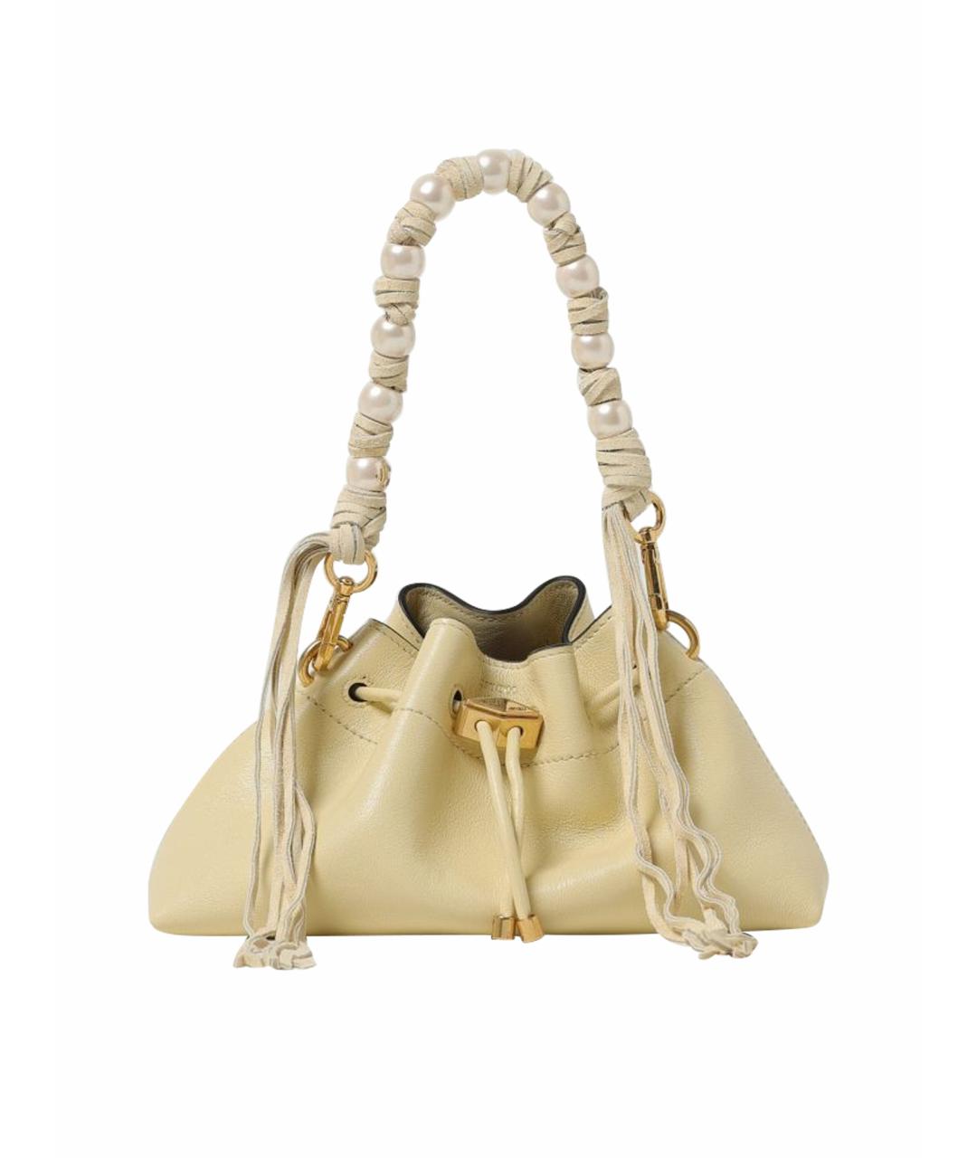 JIMMY CHOO Желтая кожаная сумка тоут, фото 1