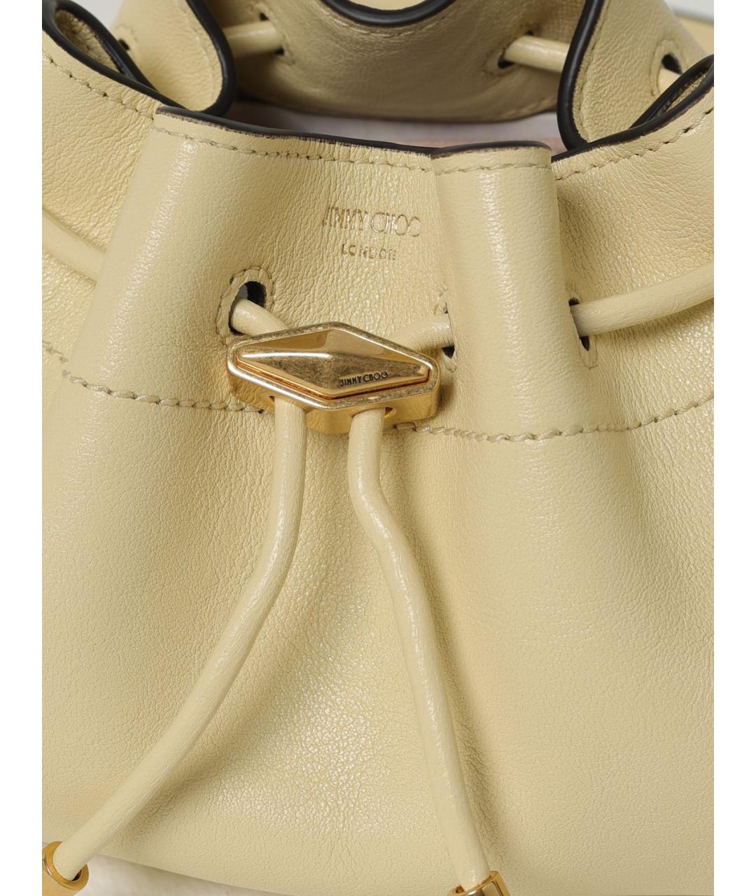 JIMMY CHOO Желтая кожаная сумка тоут, фото 3