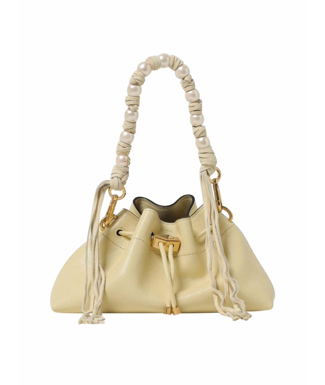 JIMMY CHOO Желтая кожаная сумка тоут, фото 5