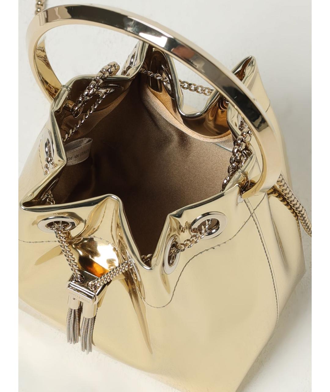 JIMMY CHOO Золотая сумка с короткими ручками, фото 4