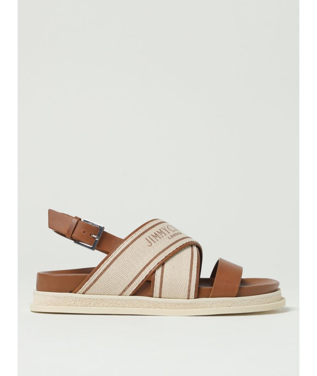 JIMMY CHOO Коричневые кожаные сандалии, фото 5