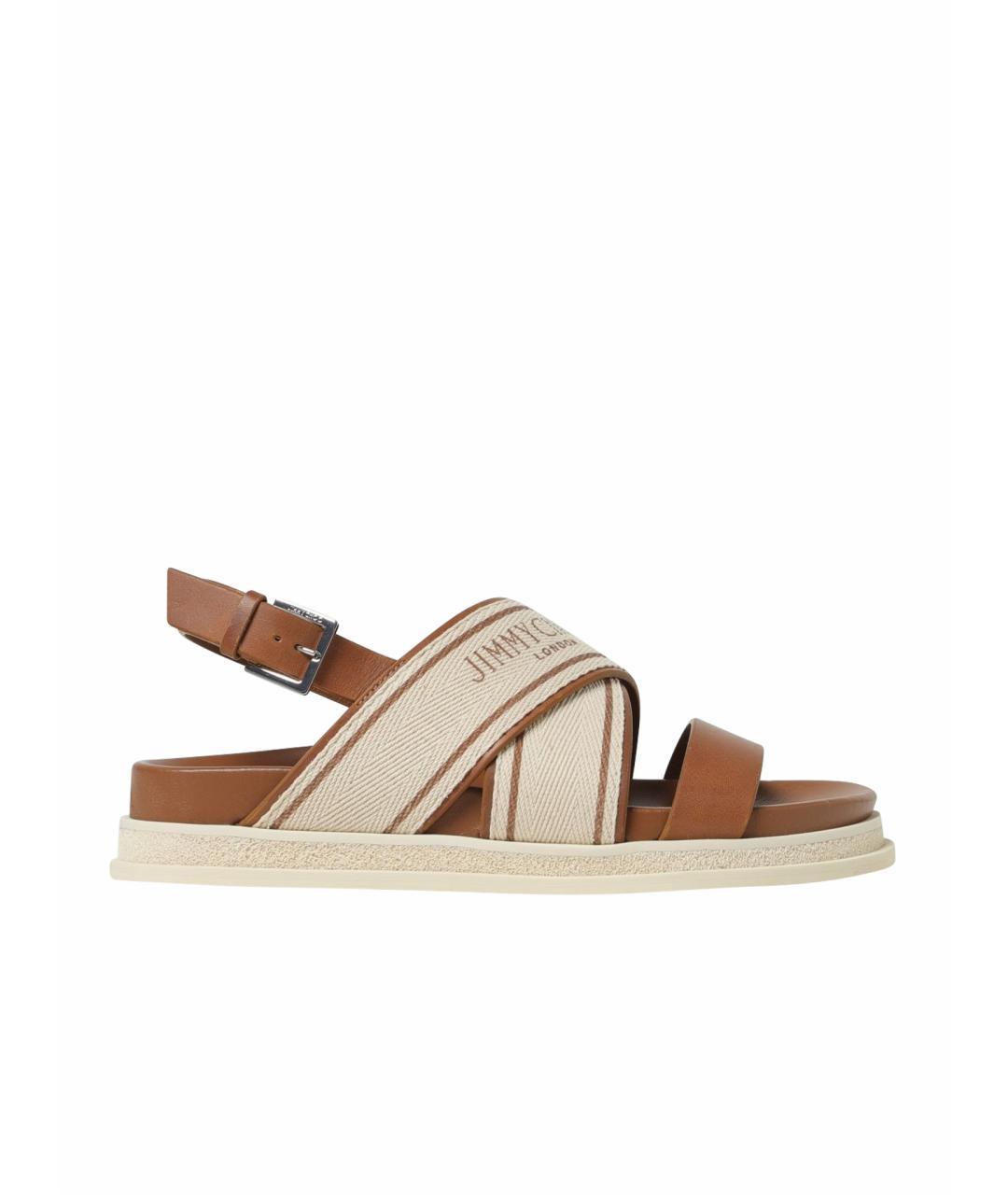 JIMMY CHOO Коричневые кожаные сандалии, фото 1