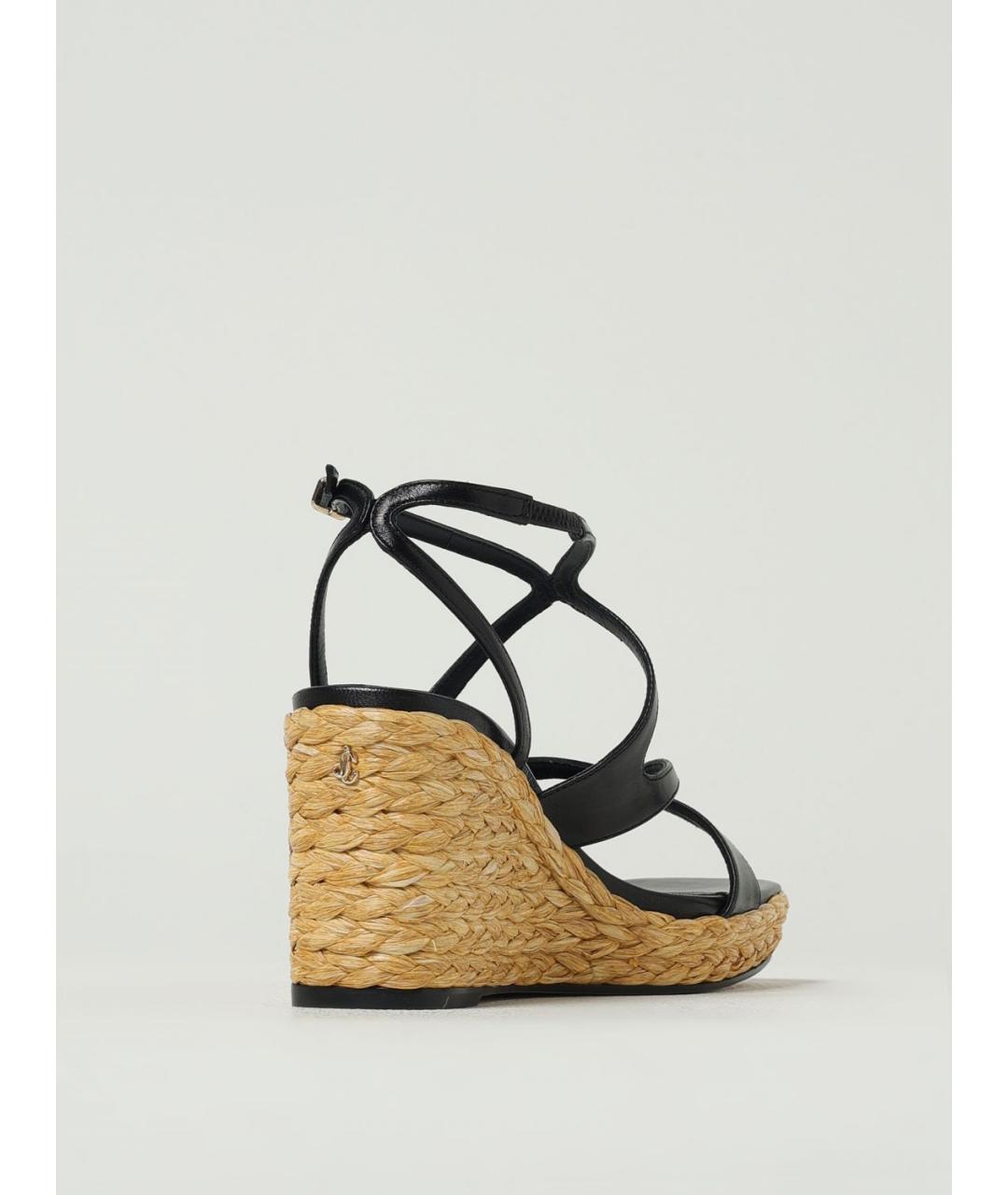JIMMY CHOO Черные кожаные босоножки, фото 3