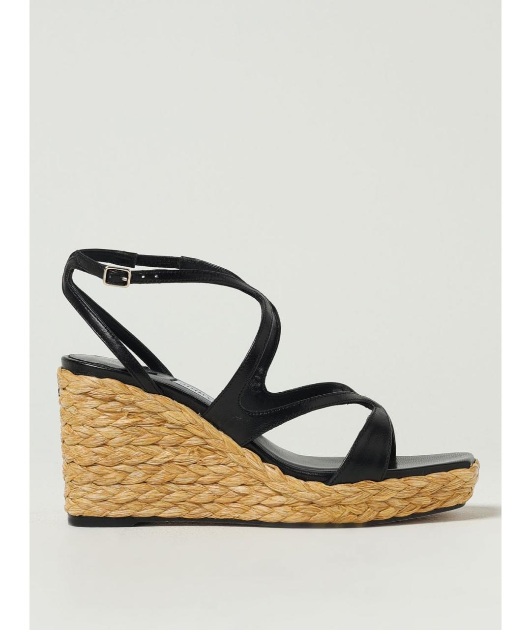 JIMMY CHOO Черные кожаные босоножки, фото 5