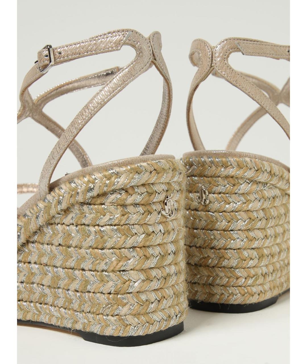 JIMMY CHOO Бежевые кожаные босоножки, фото 4