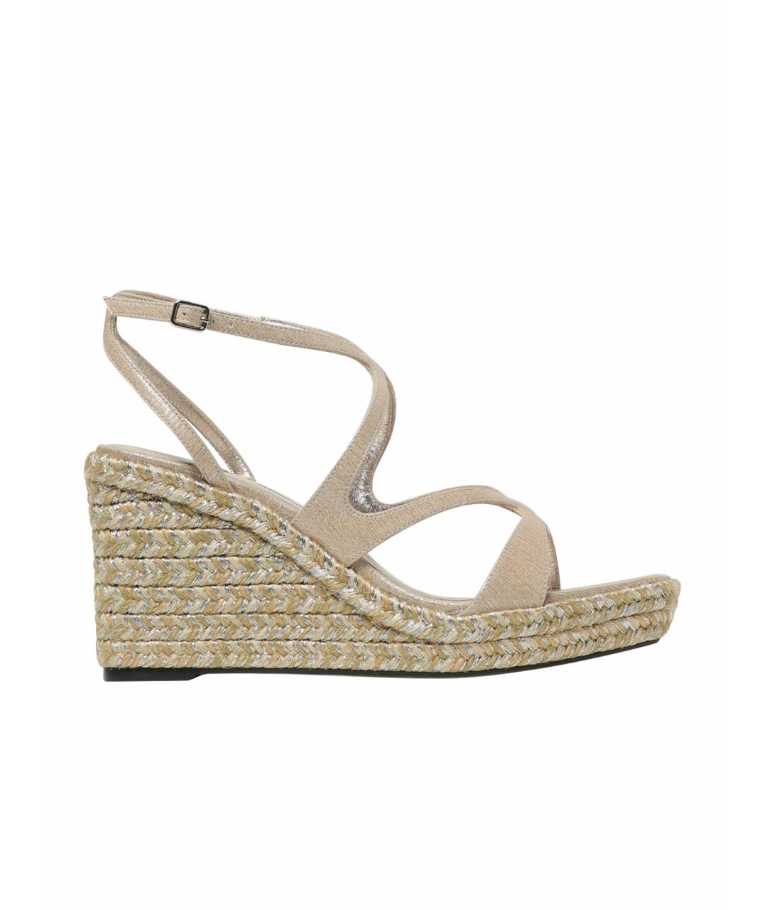 JIMMY CHOO Бежевые кожаные босоножки, фото 5