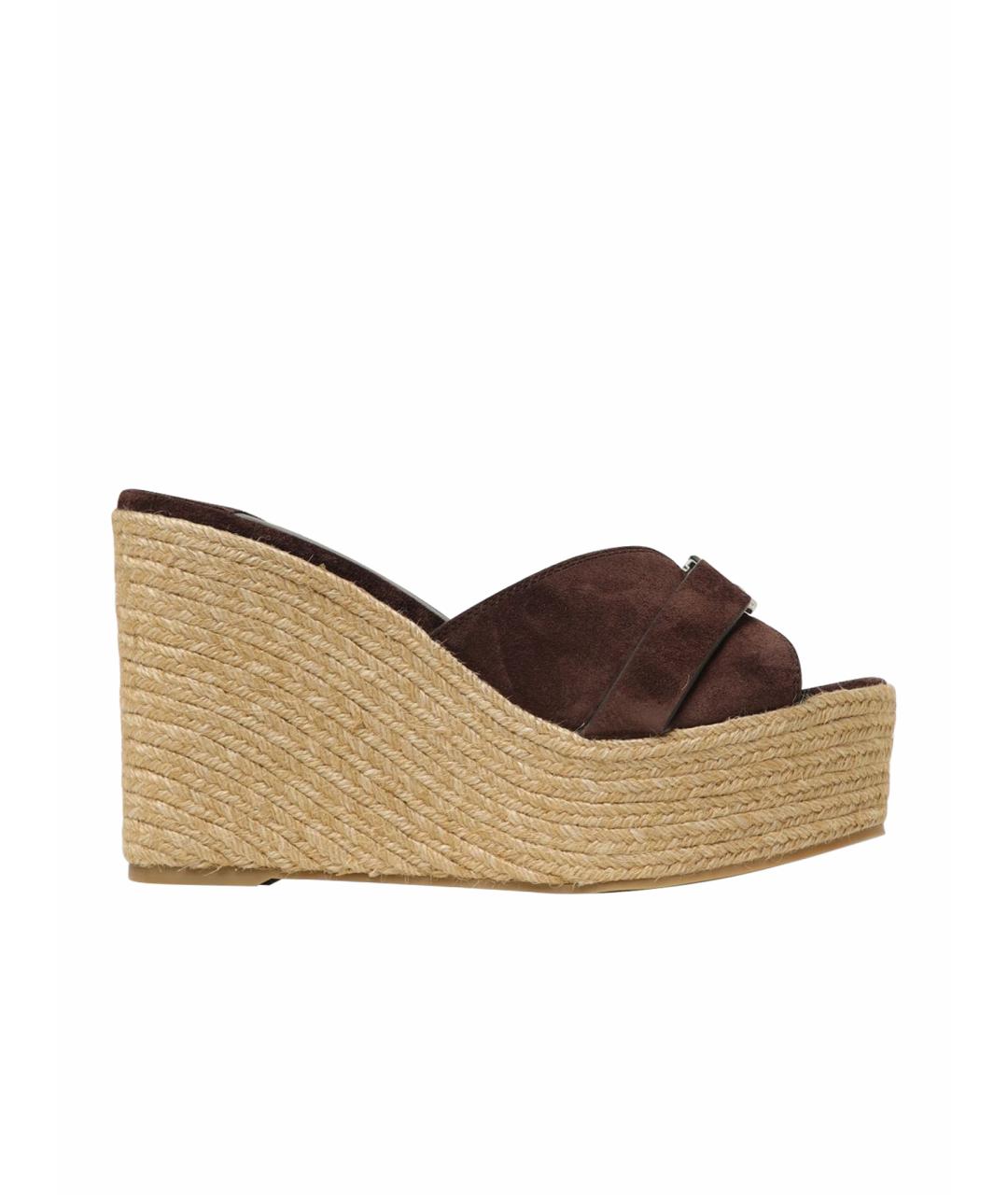 JIMMY CHOO Коричневые замшевые мюли, фото 1