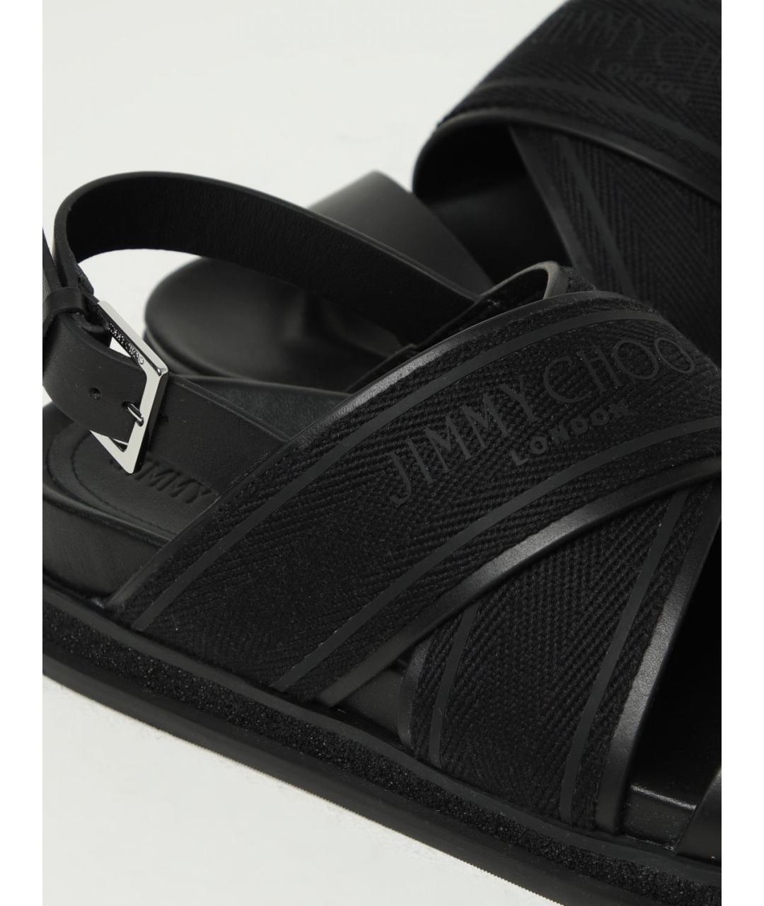 JIMMY CHOO Черные кожаные сандалии, фото 4