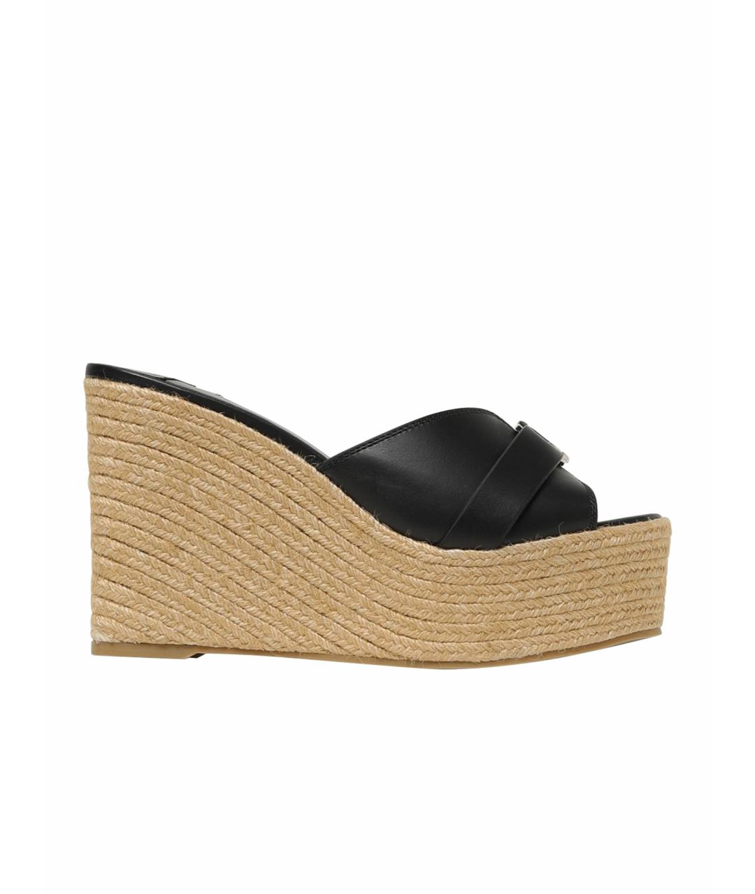 JIMMY CHOO Черные кожаные мюли, фото 1