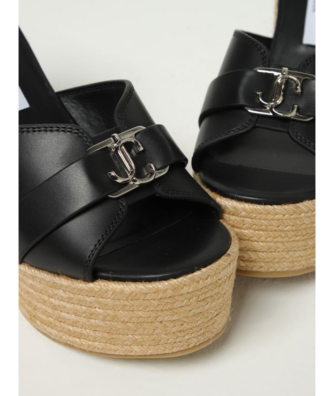JIMMY CHOO Черные кожаные мюли, фото 4