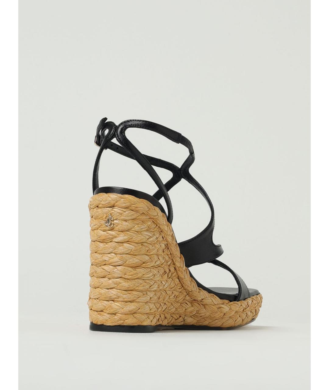 JIMMY CHOO Черные кожаные босоножки, фото 3