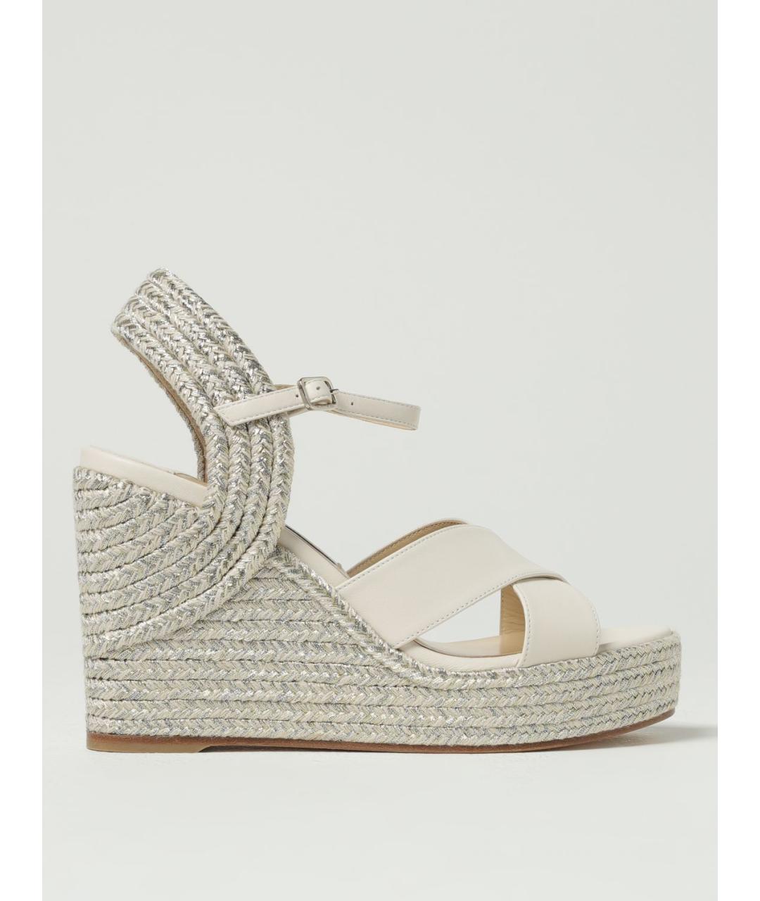 JIMMY CHOO Белые кожаные босоножки, фото 5