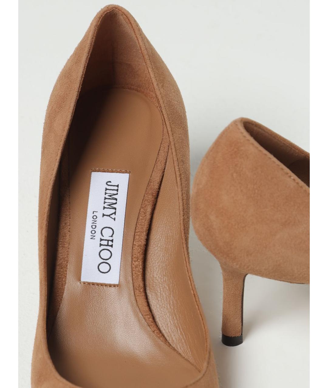 JIMMY CHOO Коричневые замшевые туфли, фото 4