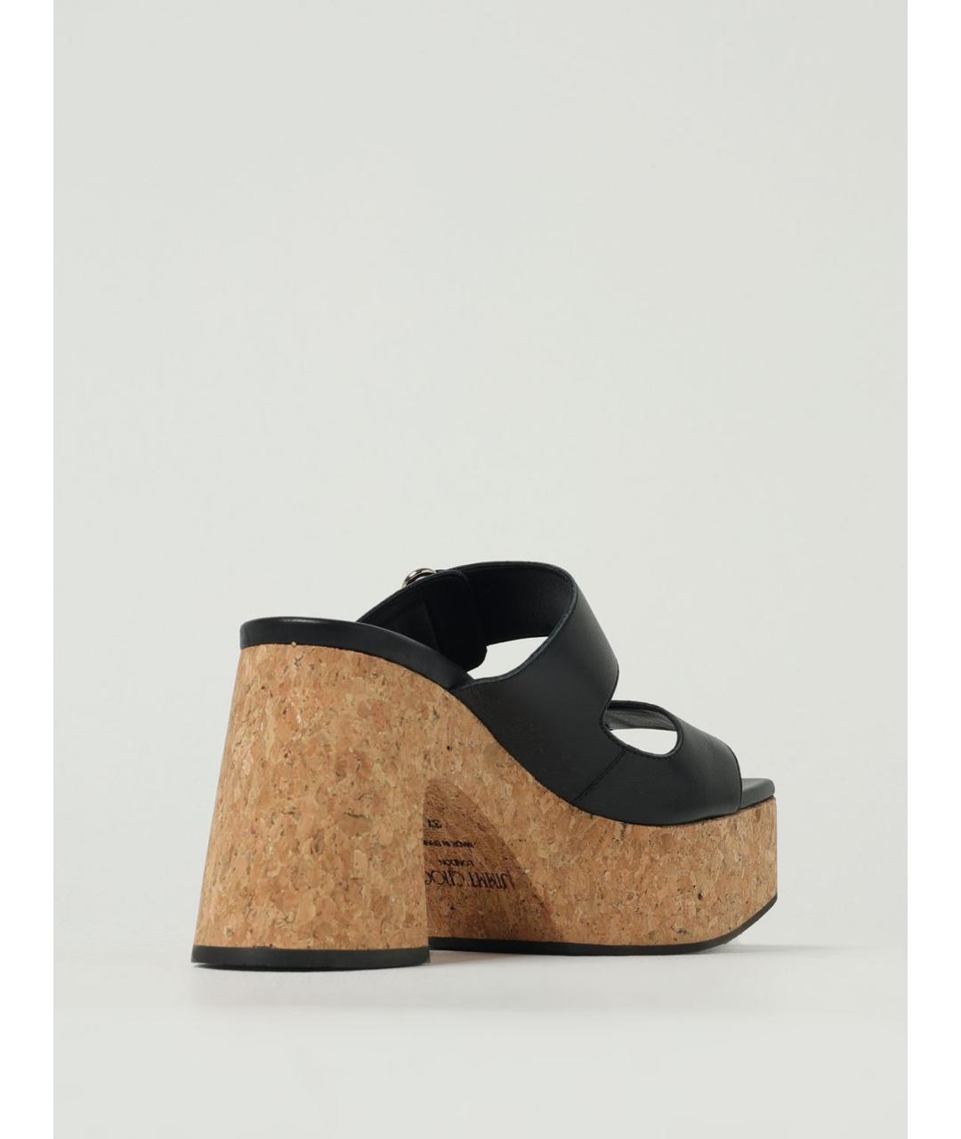 JIMMY CHOO Черные кожаные мюли, фото 3