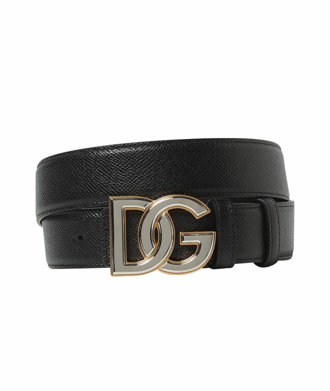 DOLCE&GABBANA Черный кожаный ремень, фото 1
