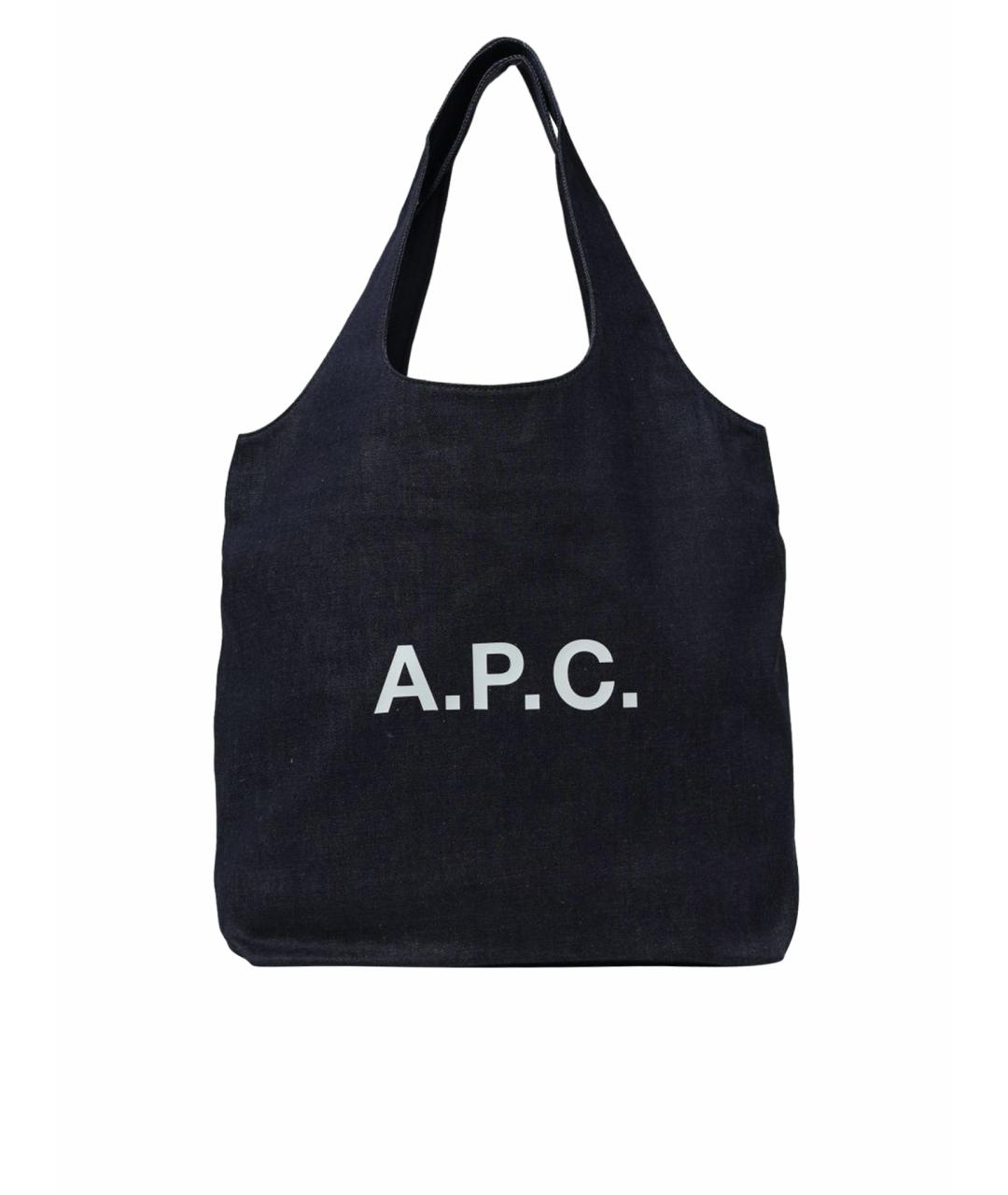 A.P.C. Синяя тканевая сумка тоут, фото 1