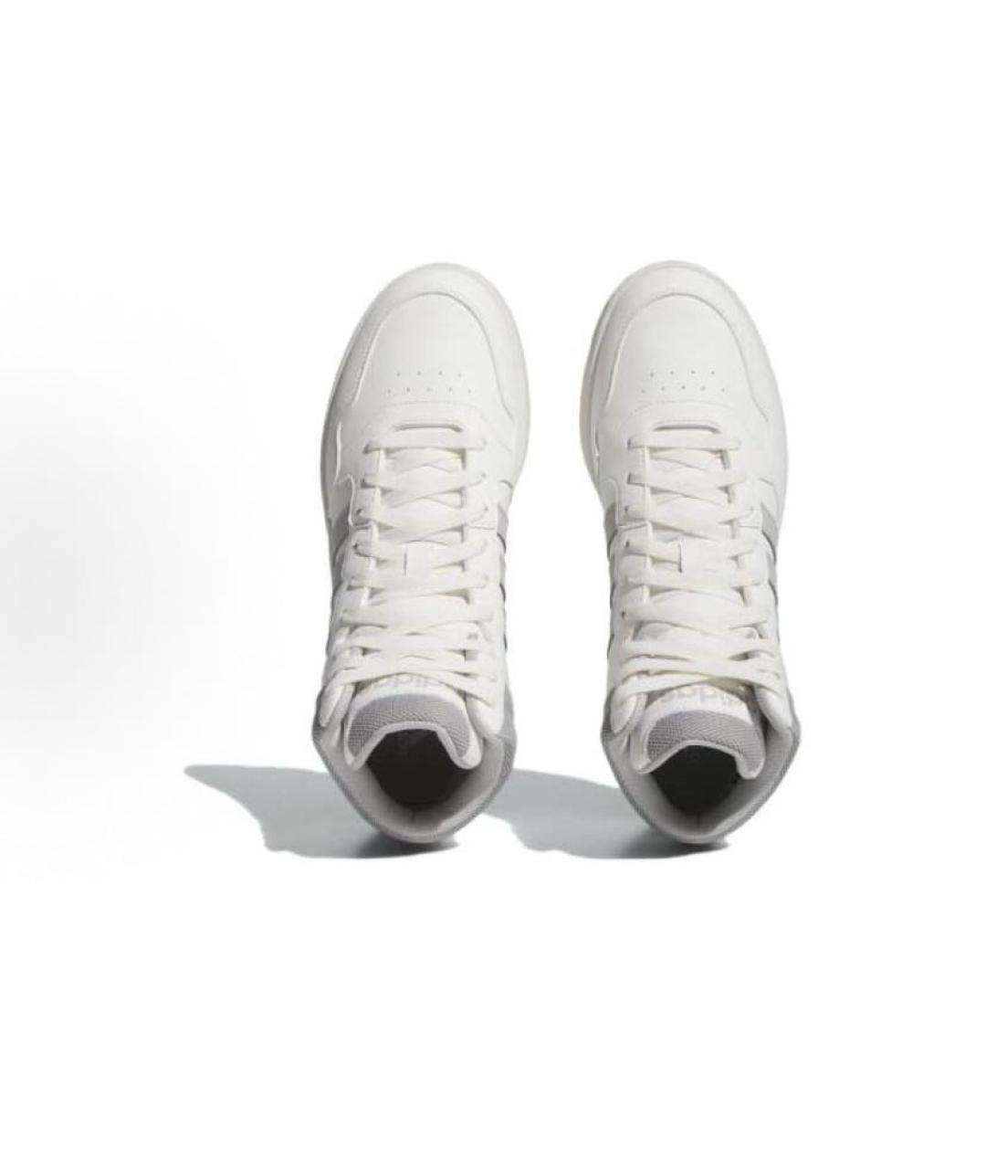 ADIDAS Белые кожаные высокие кроссовки / кеды, фото 5