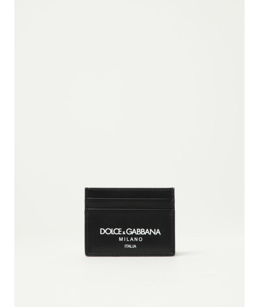 DOLCE&GABBANA Черный кожаный кардхолдер, фото 3