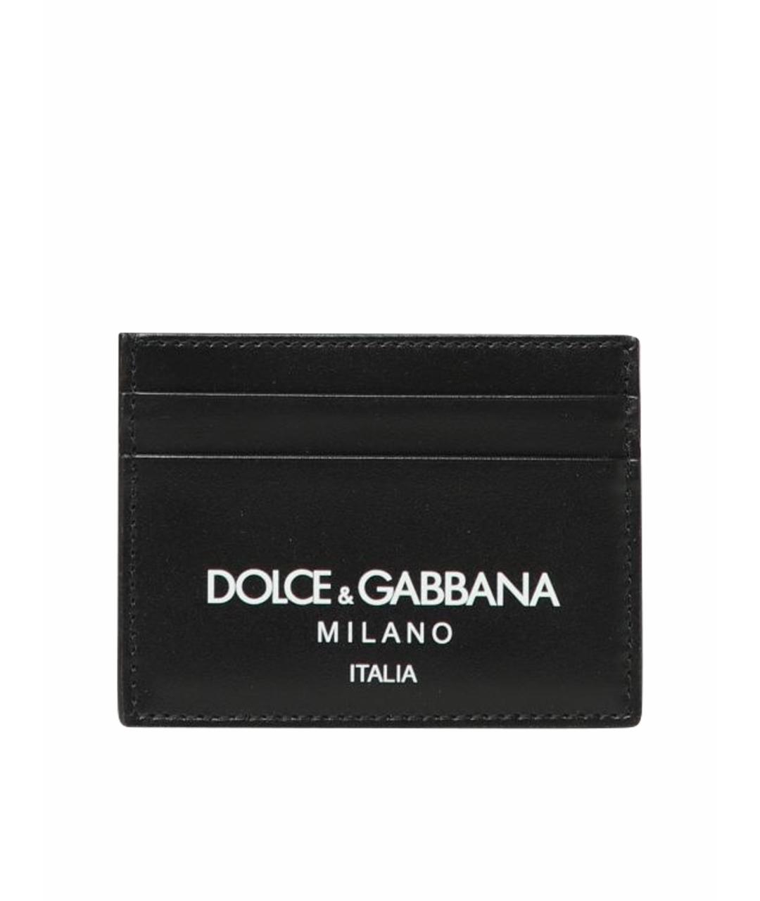DOLCE&GABBANA Черный кожаный кардхолдер, фото 1