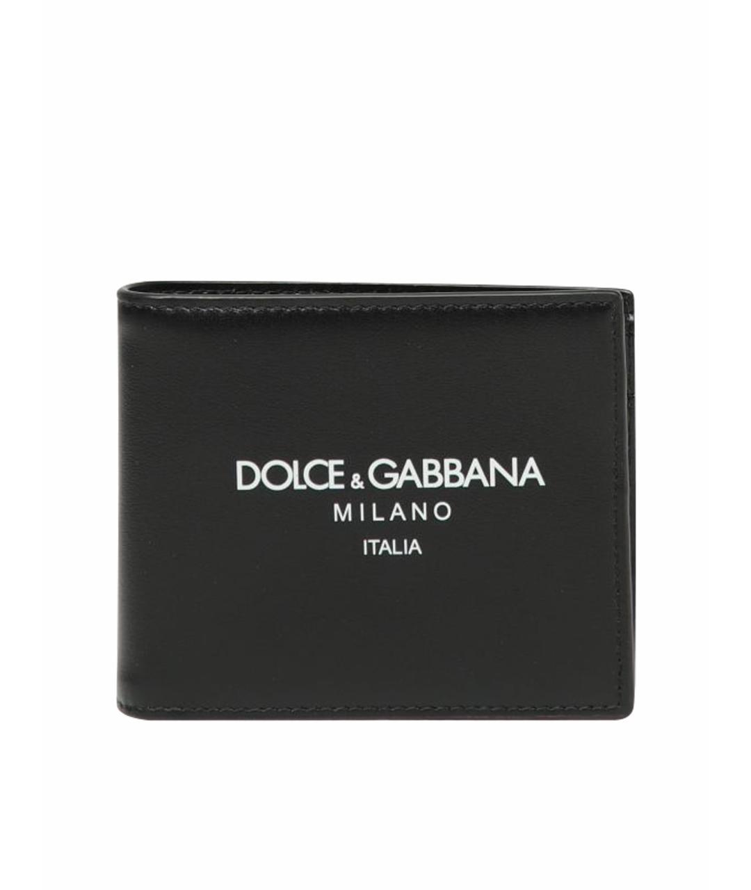 DOLCE&GABBANA Черный кожаный кошелек, фото 1