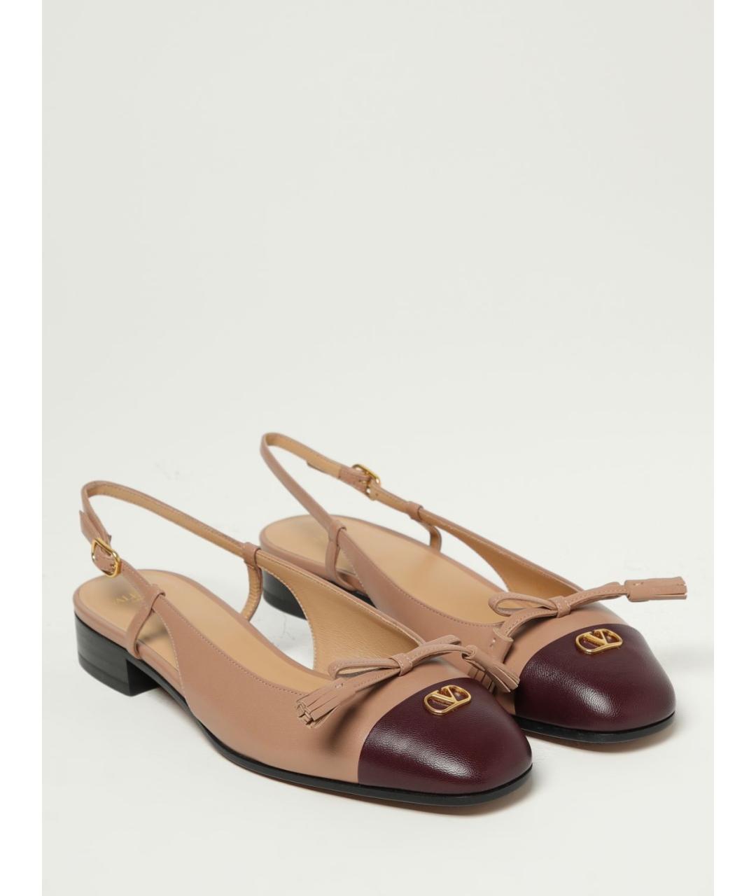 VALENTINO Розовые кожаные балетки, фото 2