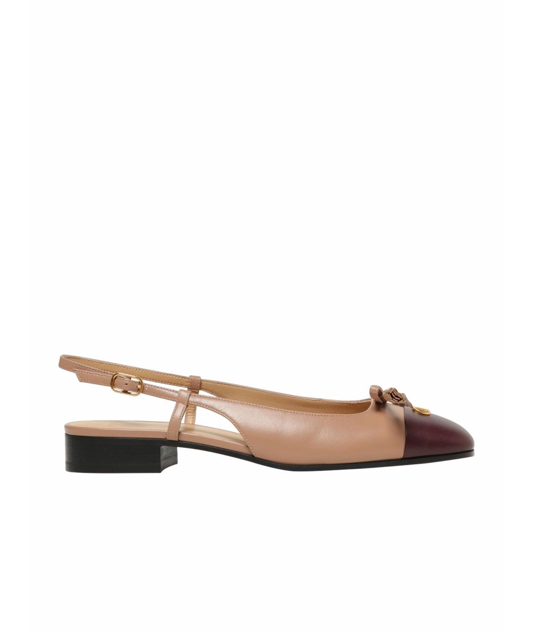 VALENTINO Розовые кожаные балетки, фото 1