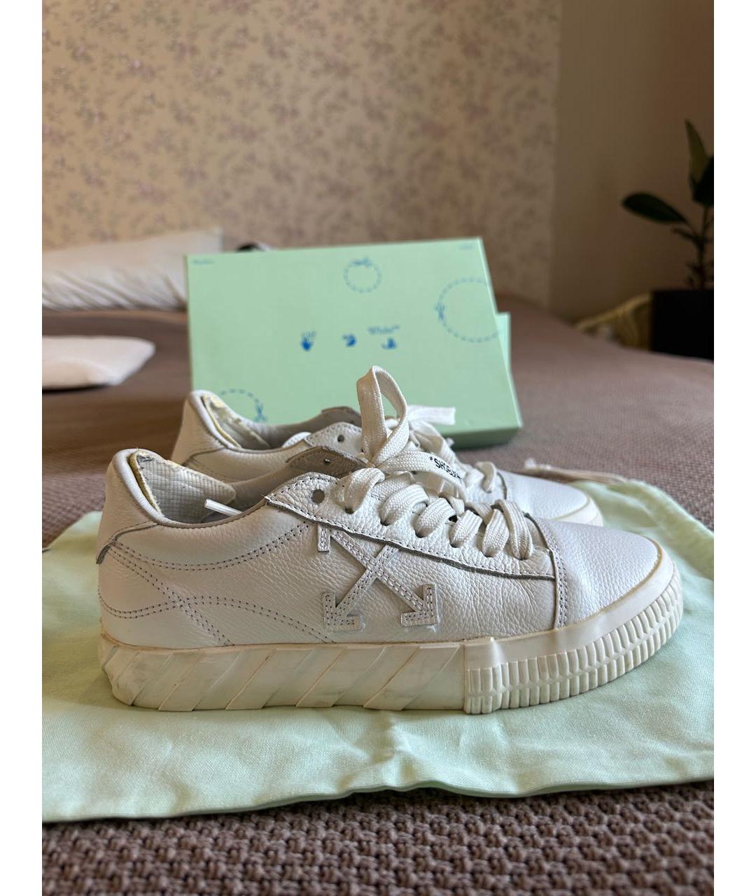 OFF-WHITE Белые кожаные кеды, фото 8