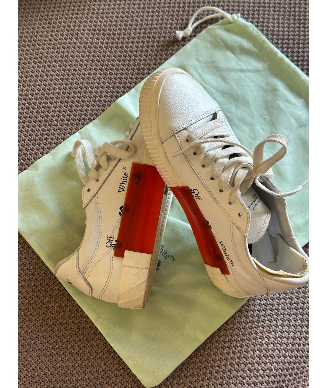 OFF-WHITE Белые кожаные кеды, фото 5