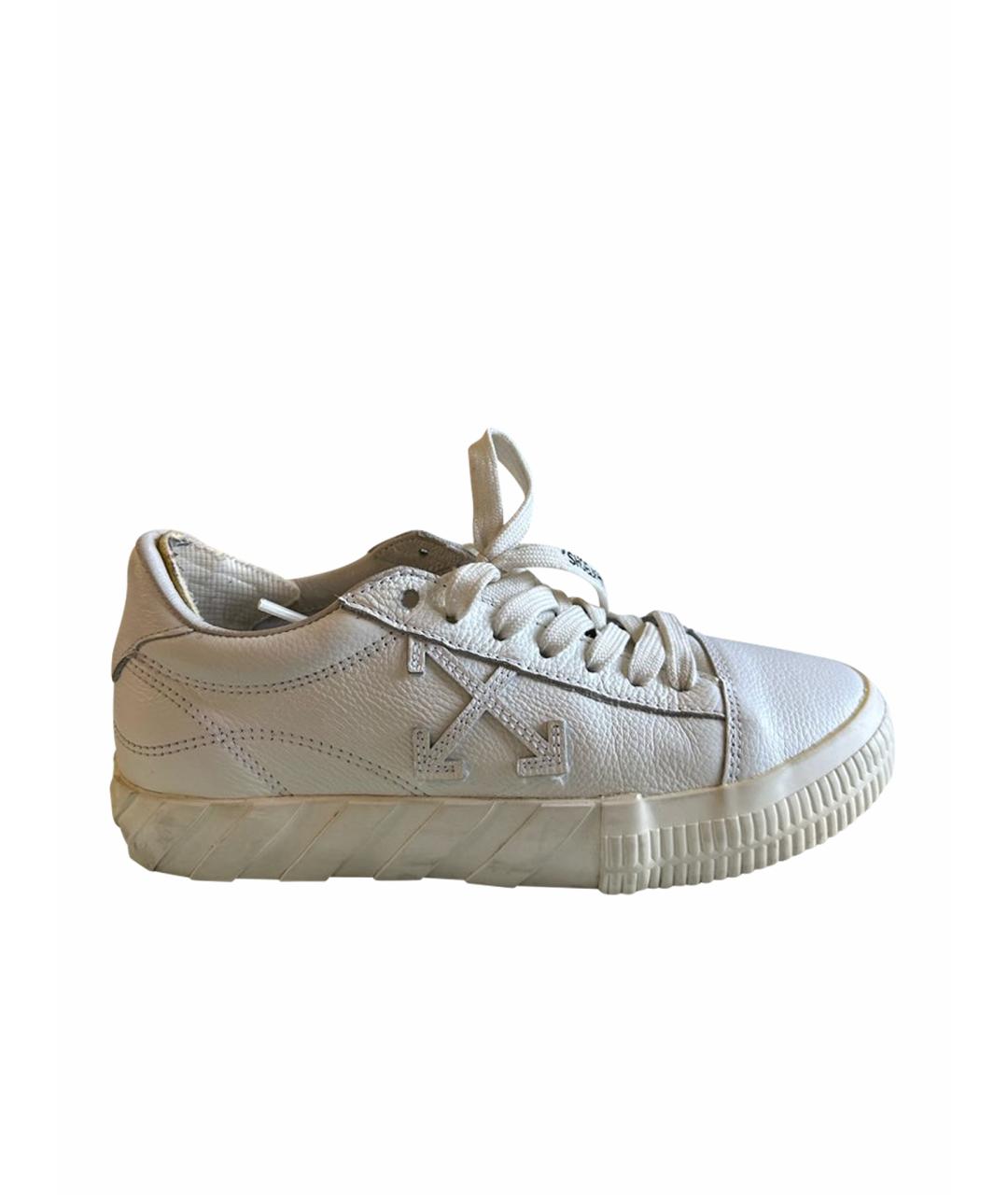 OFF-WHITE Белые кожаные кеды, фото 1