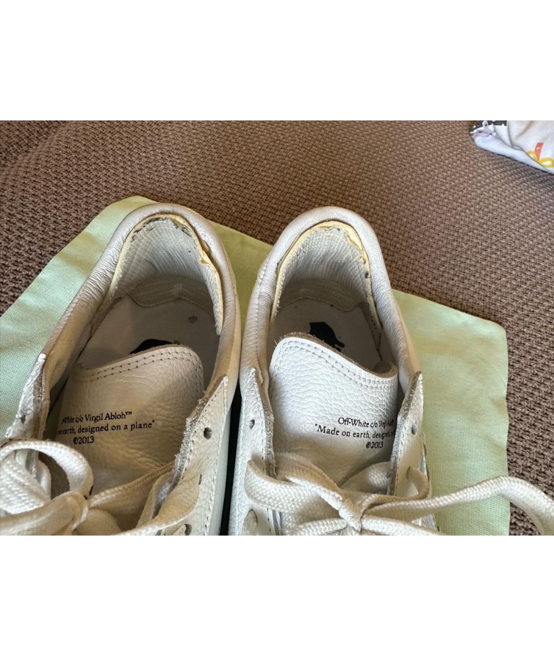 OFF-WHITE Белые кожаные кеды, фото 6