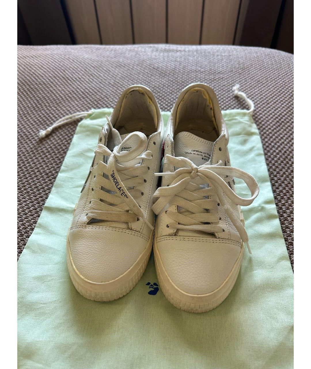 OFF-WHITE Белые кожаные кеды, фото 2