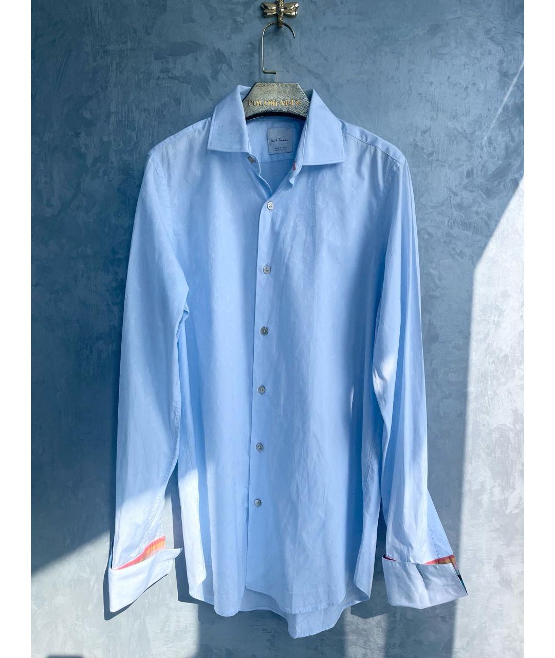 PAUL SMITH Голубая хлопковая классическая рубашка, фото 9