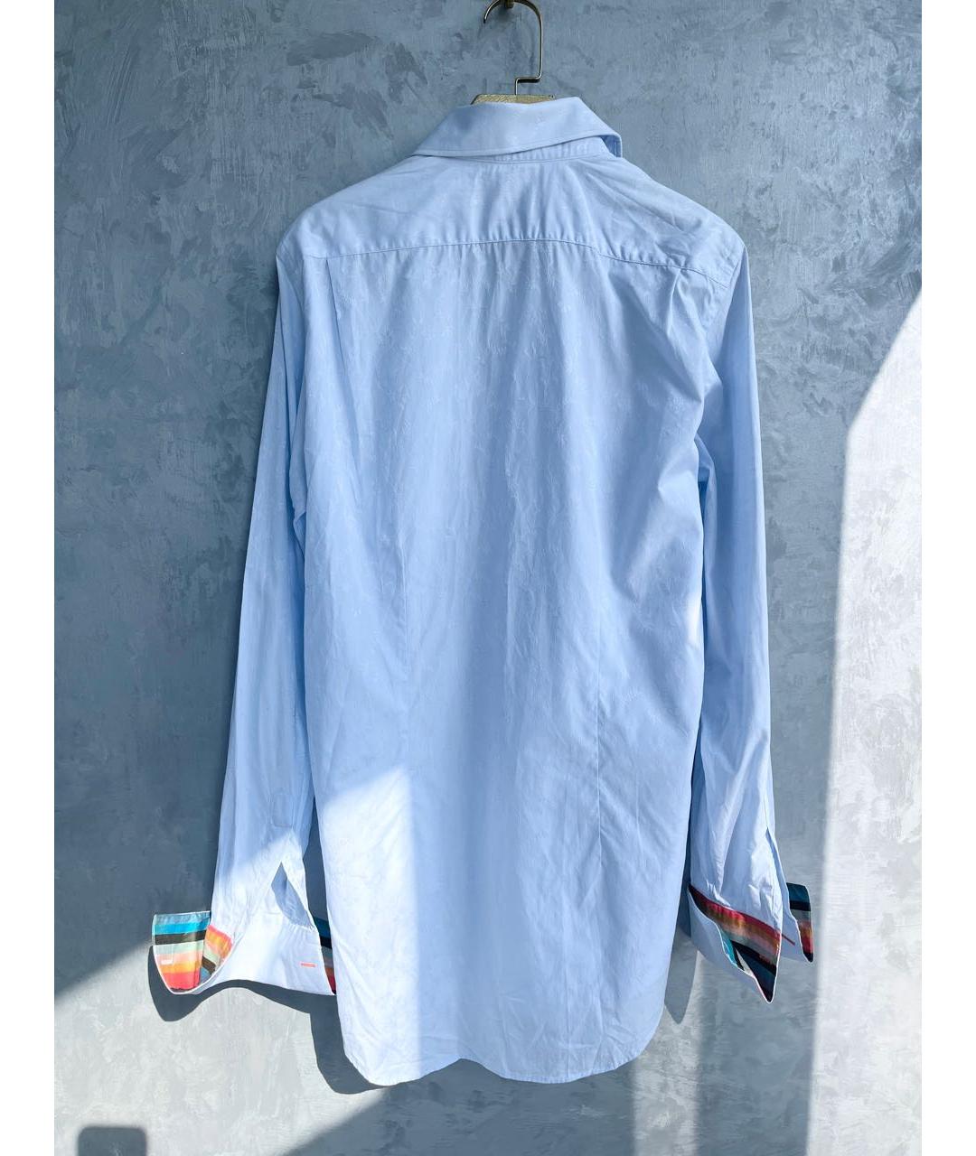PAUL SMITH Голубая хлопковая классическая рубашка, фото 6