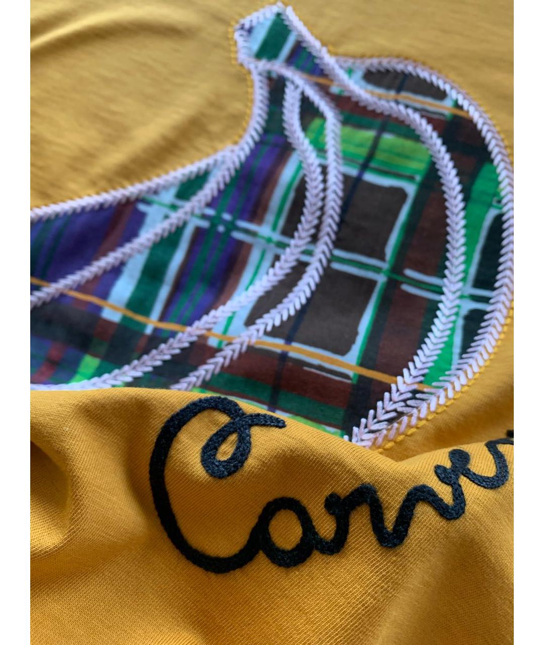 Carven Горчичная хлопковая футболка, фото 5