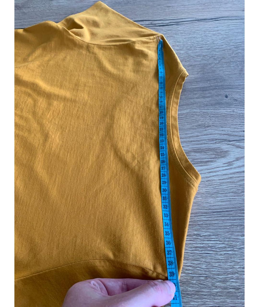 Carven Горчичная хлопковая футболка, фото 8