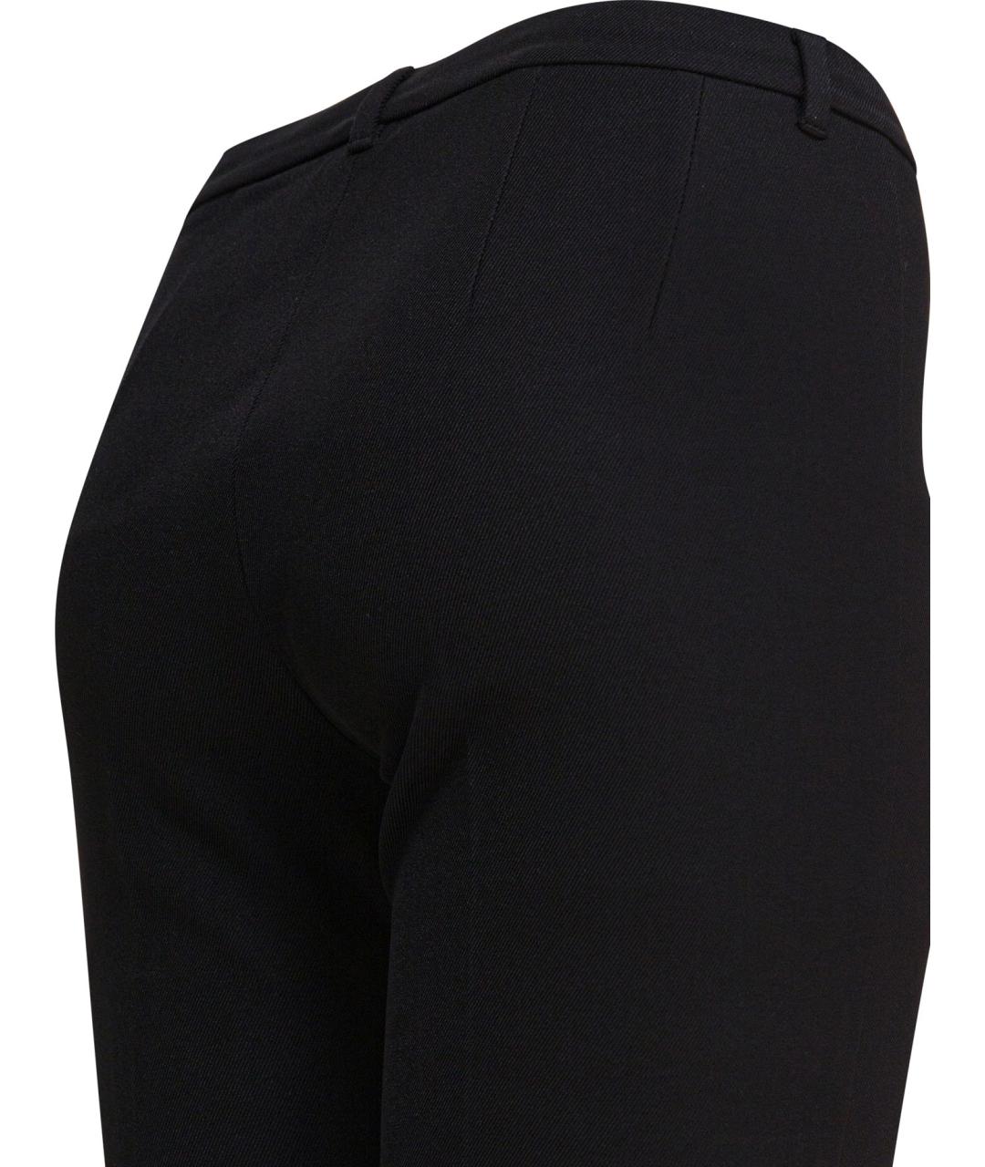 'S MAX MARA Черные хлопковые прямые брюки, фото 4