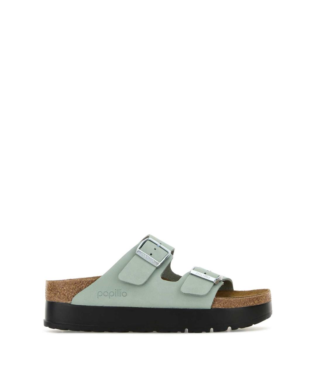 BIRKENSTOCK Зеленые кожаные сандалии, фото 1