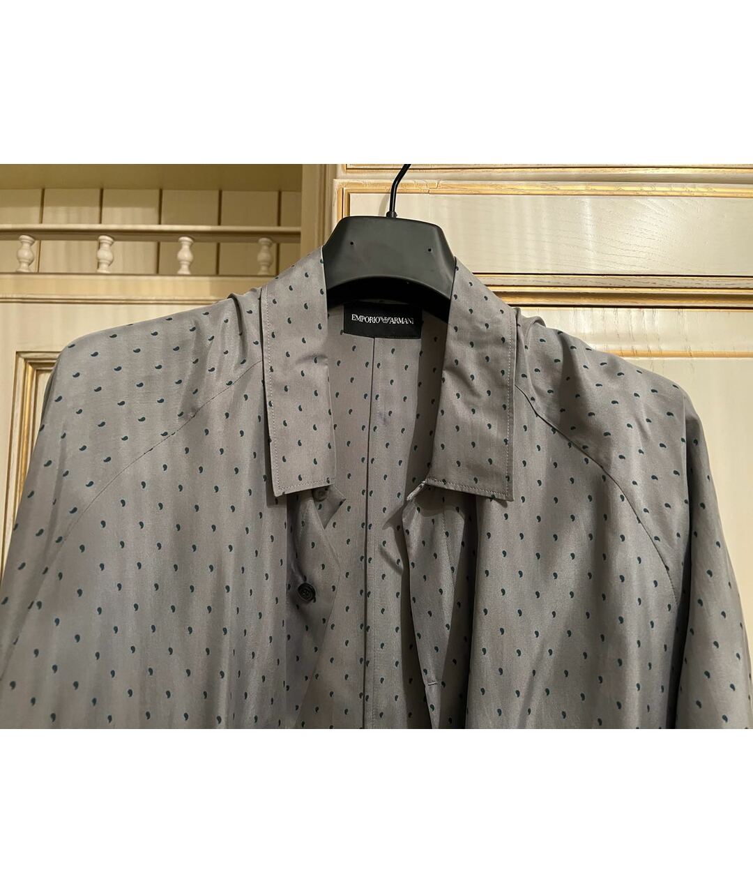 EMPORIO ARMANI Серая шелковая кэжуал рубашка, фото 3