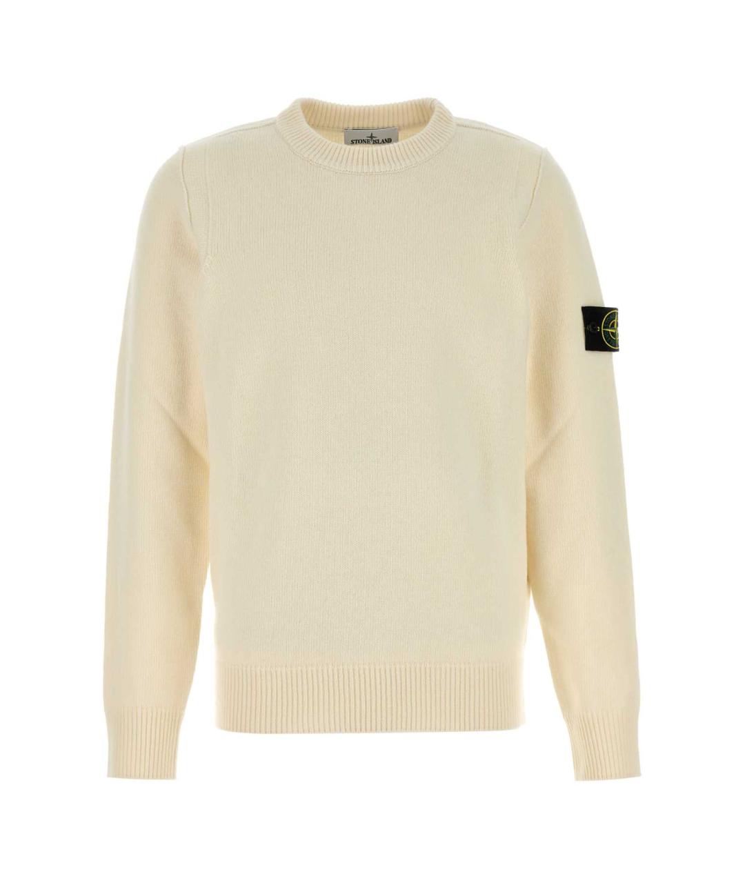 STONE ISLAND Бежевый шерстяной джемпер / свитер, фото 1
